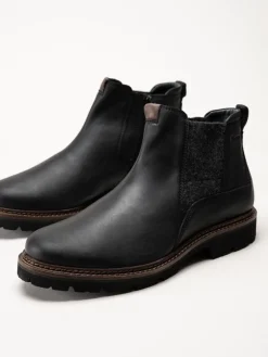 Sioux - Adalrik-715H - Svarta chelsea boots i oljat skinn