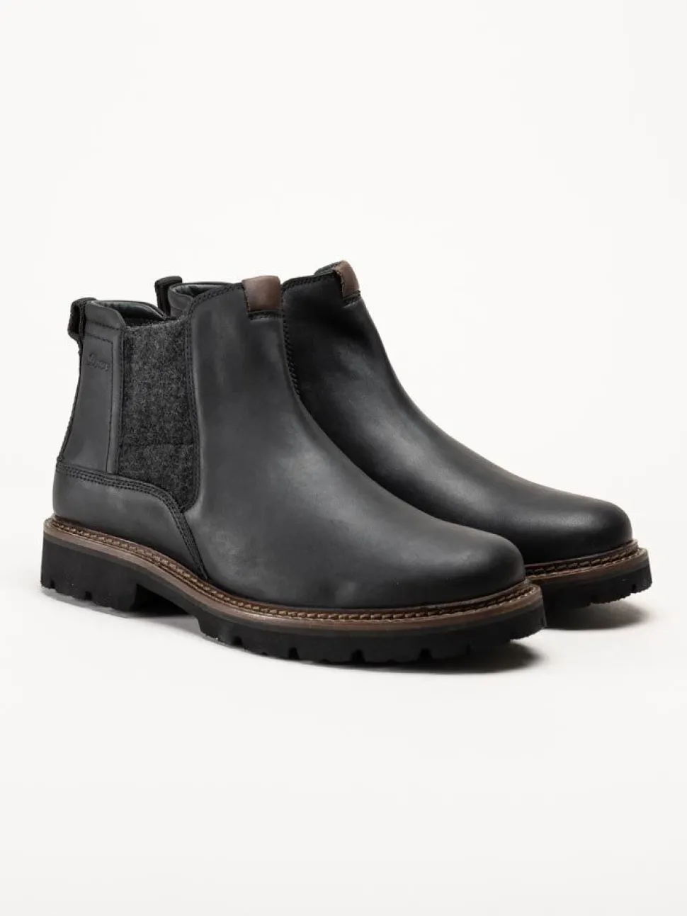 Sioux - Adalrik-715H - Svarta chelsea boots i oljat skinn