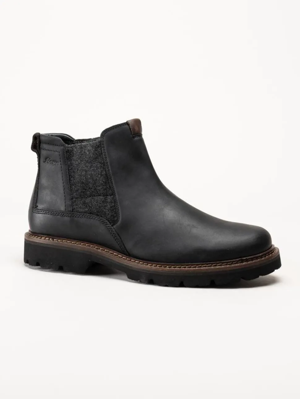 Sioux - Adalrik-715H - Svarta chelsea boots i oljat skinn