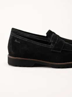 Sioux - Meredith - Svarta loafers i mocka