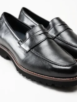 Sioux - Meredith - Svarta loafers i skinn