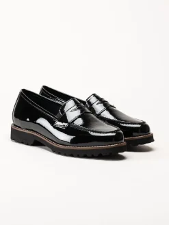 Sioux - Meredith - Svarta loafers i lack