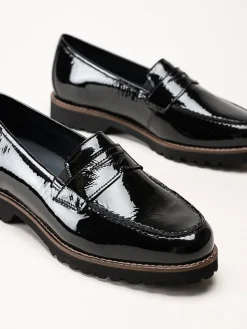 Sioux - Meredith - Svarta loafers i lack