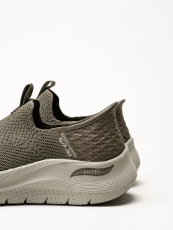 Skechers - Arch Fit 2.0 Crayn - Gröna slip-ins sneakers i mesh