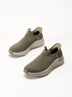 Skechers - Arch Fit 2.0 Crayn - Gröna slip-ins sneakers i mesh