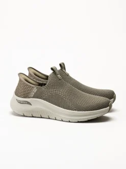 Skechers - Arch Fit 2.0 Crayn - Gröna slip-ins sneakers i mesh