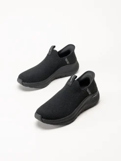 Skechers - Arch Fit 2.0 Crayn - Svarta slip-ins sneakers i mesh