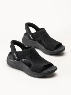 Skechers - Arch Fit - Svarta slip-in sandaler