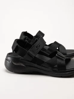 Skechers - Go Walk Arch Fit - Svarta remsandaler i textil