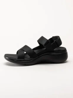 Skechers - Go Walk Arch Fit - Svarta remsandaler i textil
