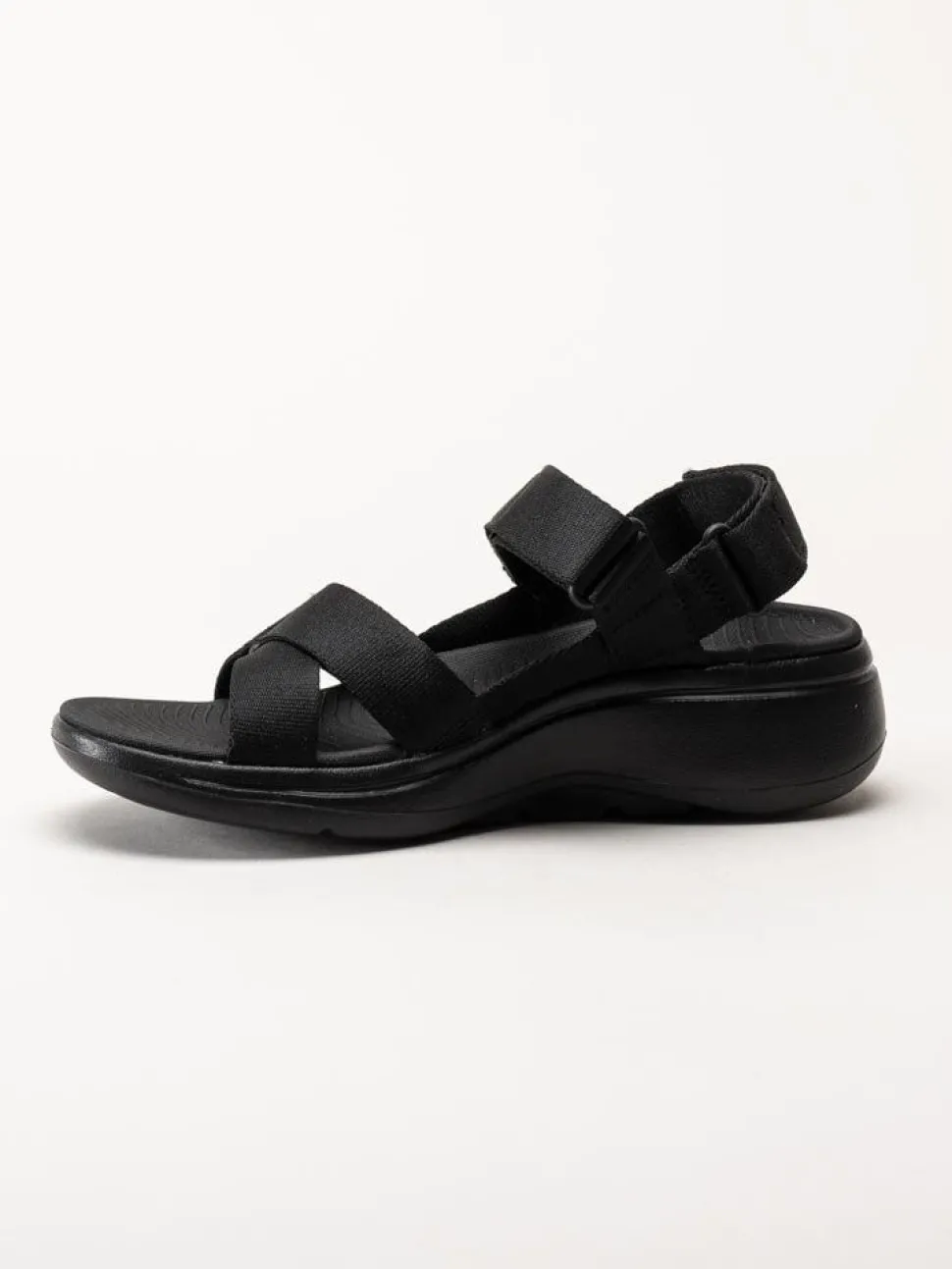 Skechers - Go Walk Arch Fit - Svarta remsandaler i textil