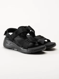 Skechers - Go Walk Arch Fit - Svarta remsandaler i textil