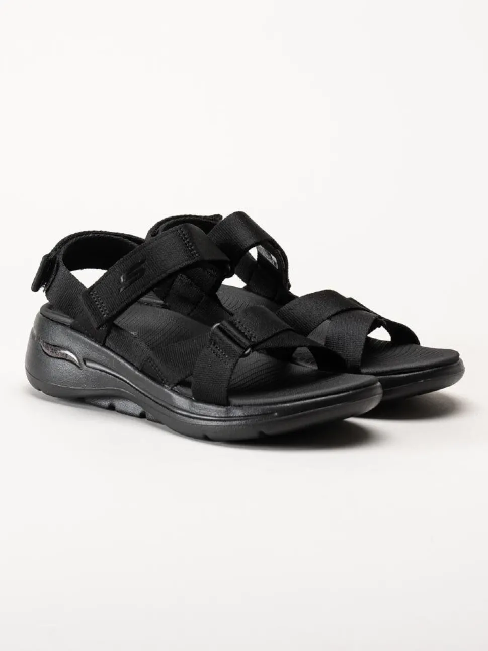 Skechers - Go Walk Arch Fit - Svarta remsandaler i textil
