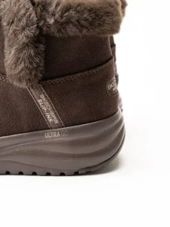 Skechers - On-The-Go Stellar - Mörkbruna boots i mocka