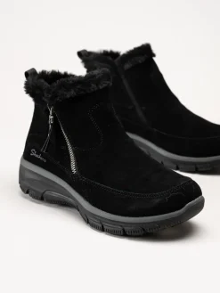 Skechers - Relaxed Fit- Easy Going - Svarta fodrade kängor i mocka