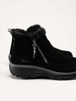 Skechers - Relaxed Fit- Easy Going - Svarta fodrade kängor i mocka
