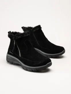 Skechers - Relaxed Fit- Easy Going - Svarta fodrade kängor i mocka