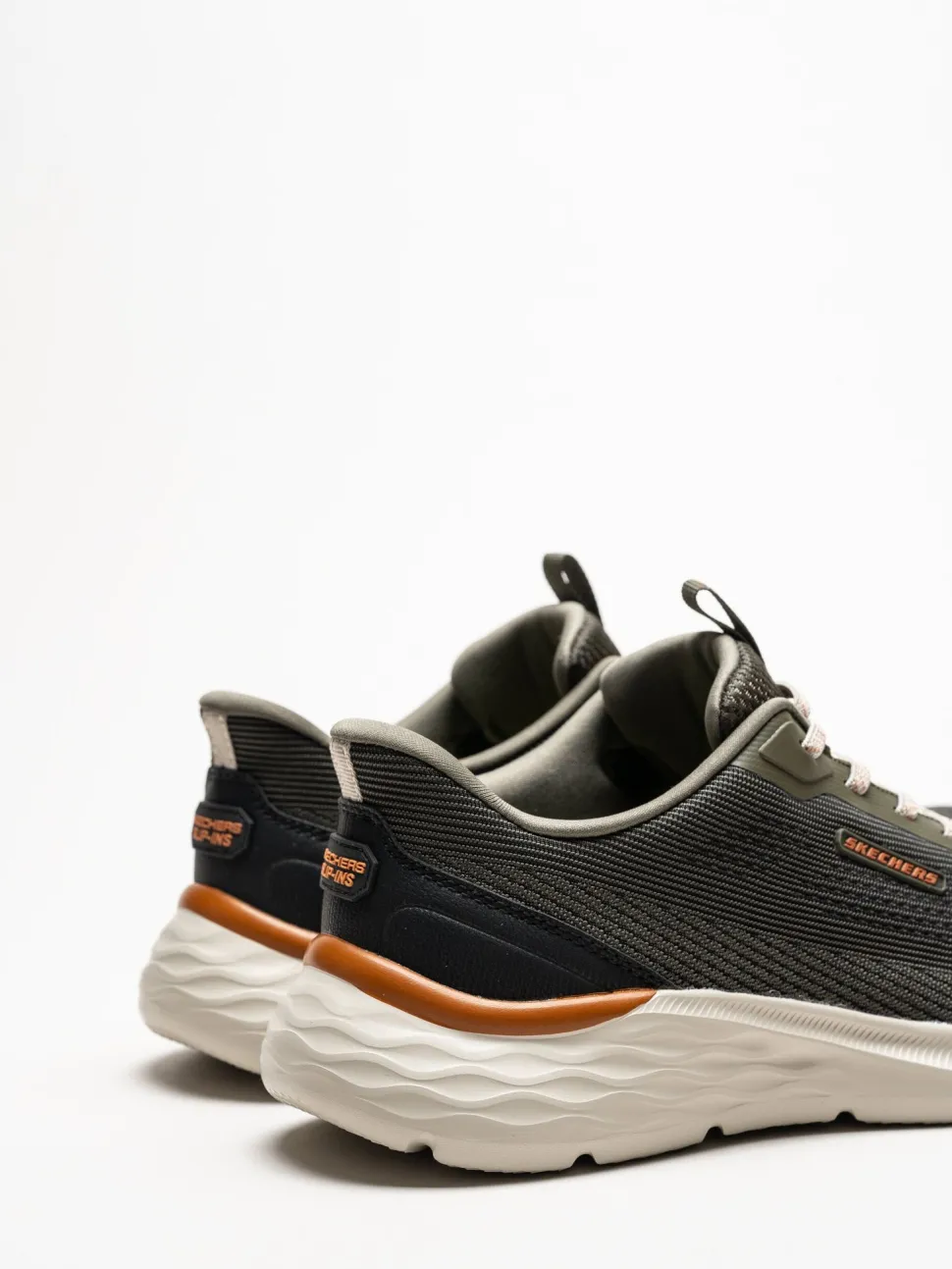 Skechers - Slip-Ins Garner - Mörkgröna slip-Ins sneakers i mesh
