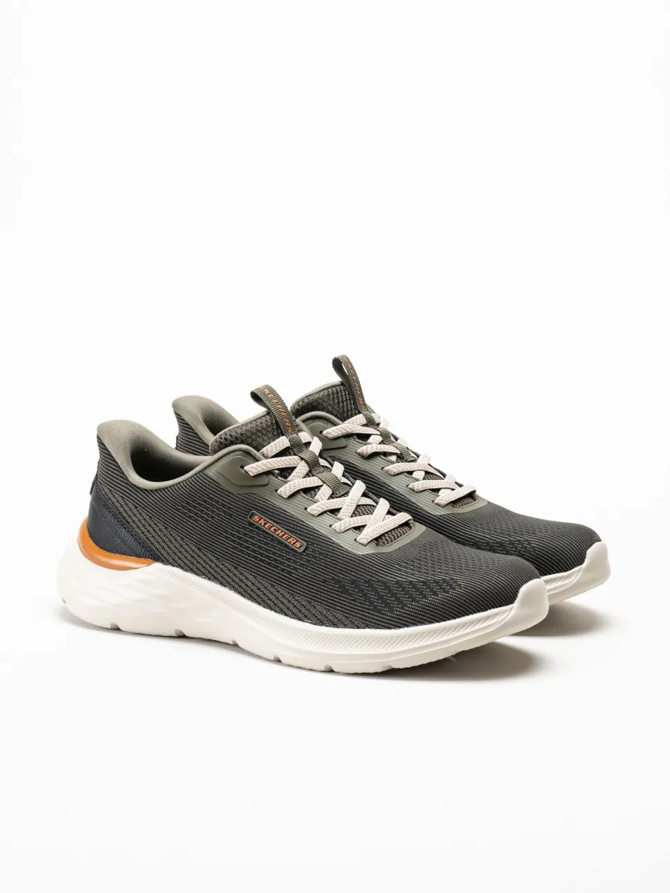 Skechers - Slip-Ins Garner - Mörkgröna slip-Ins sneakers i mesh