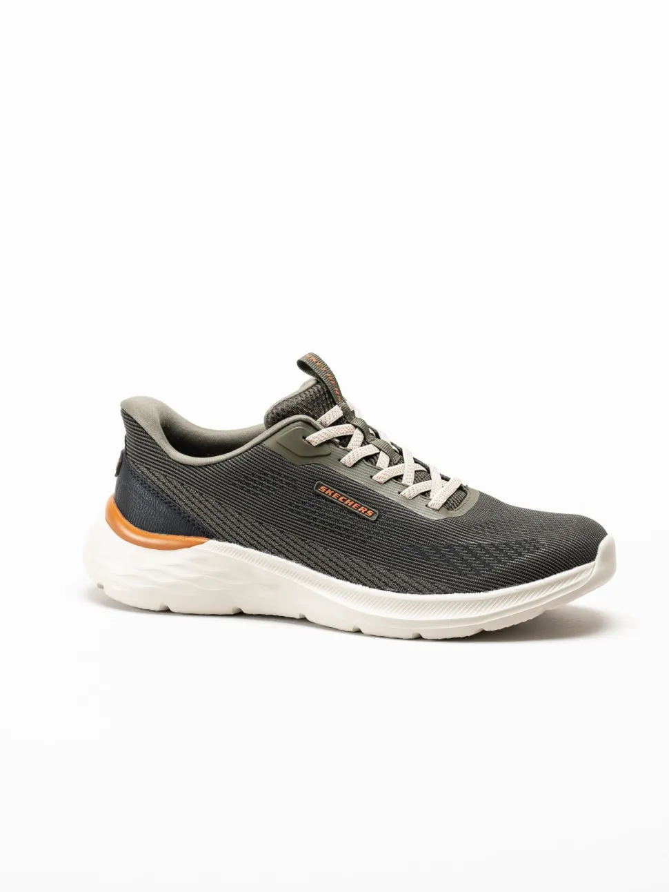 Skechers - Slip-Ins Garner - Mörkgröna slip-Ins sneakers i mesh