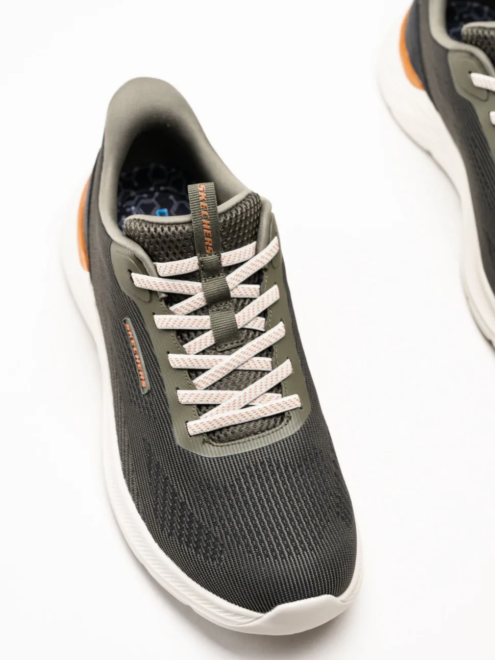 Skechers - Slip-Ins Garner - Mörkgröna slip-Ins sneakers i mesh