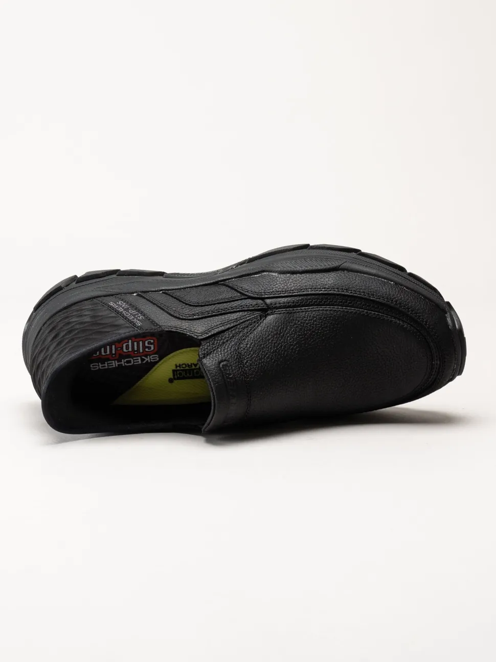 Skechers - Slip-Ins Respected - Elgin - Svarta slip-Ins promenadskor i skinn