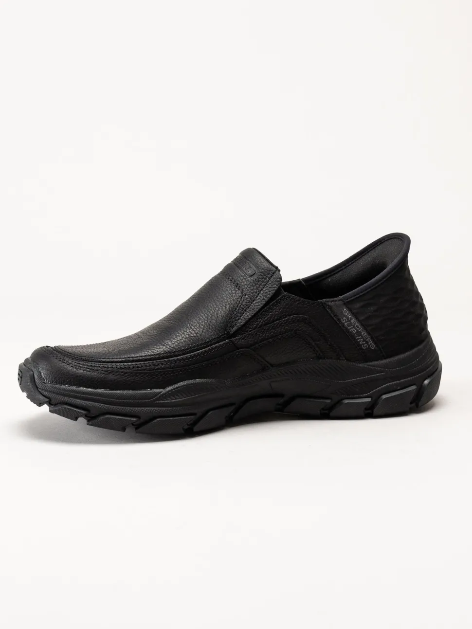 Skechers - Slip-Ins Respected - Elgin - Svarta slip-Ins promenadskor i skinn