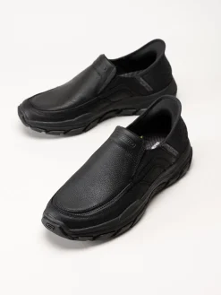 Skechers - Slip-Ins Respected - Elgin - Svarta slip-Ins promenadskor i skinn
