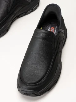 Skechers - Slip-Ins Respected - Elgin - Svarta slip-Ins promenadskor i skinn