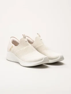Skechers - Ultra Flex 3.0 Cozy Streak - Beige slip-ins sneakers i textil