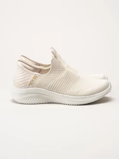 Skechers - Ultra Flex 3.0 Cozy Streak - Beige slip-ins sneakers i textil