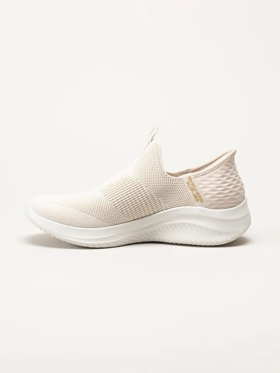 Skechers - Ultra Flex 3.0 Cozy Streak - Beige slip-ins sneakers i textil