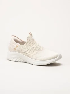 Skechers - Ultra Flex 3.0 Cozy Streak - Beige slip-ins sneakers i textil