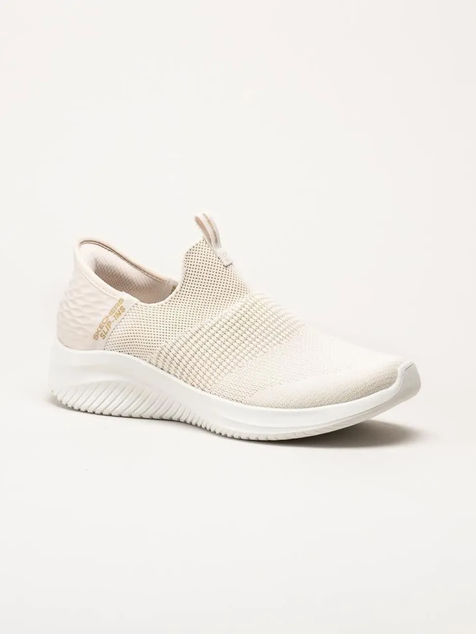 Skechers - Ultra Flex 3.0 Cozy Streak - Beige slip-ins sneakers i textil
