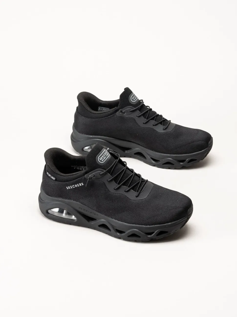 Skechers - Uno Glide Step - Svarta slip-ins sneakers i mesh