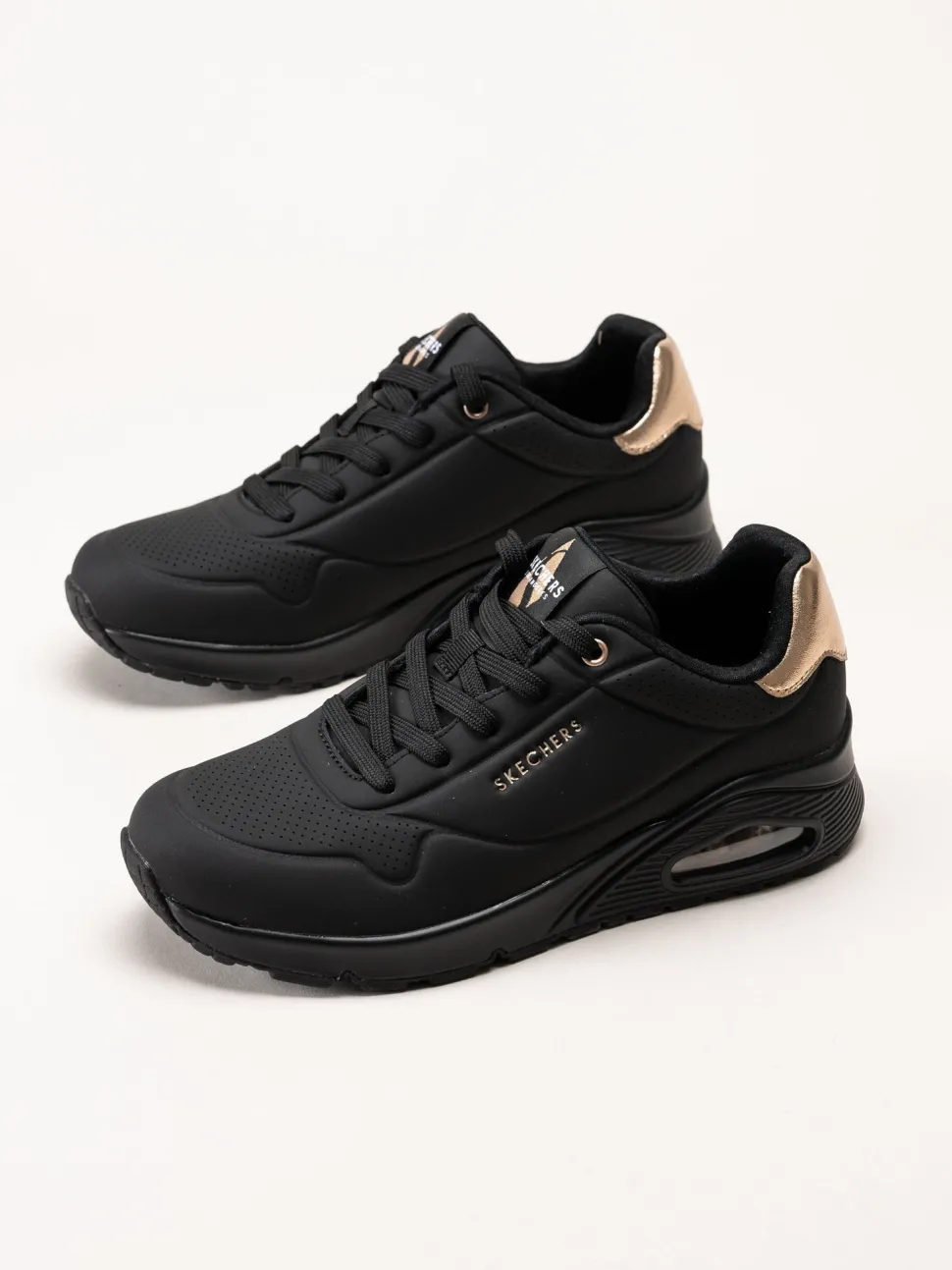 Skechers - Uno - Golden Air - Svarta sneakers i skinnimitation