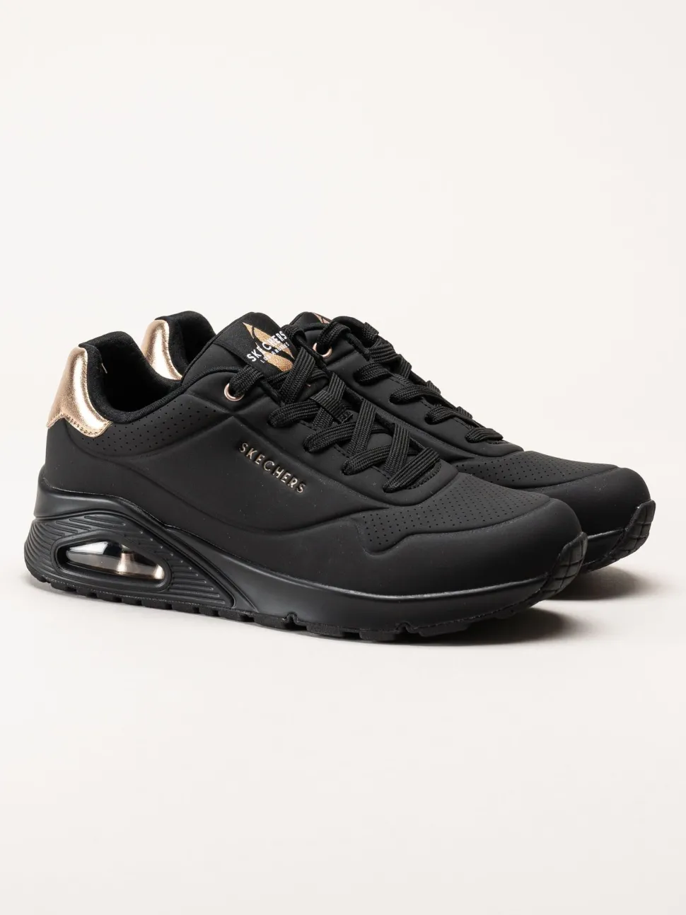 Skechers - Uno - Golden Air - Svarta sneakers i skinnimitation