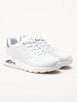 Skechers - Uno - Shimmer Away - Vita sneakers i skinnimitation