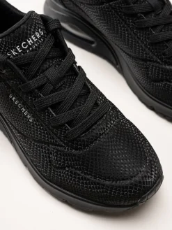 Skechers - Uno - Shiny Scale - Svarta sneakers med ormmönster
