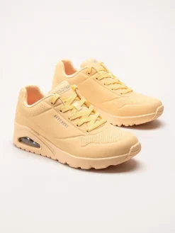Skechers - Uno - Stand On Air - Gula sneakers i skinnimitation