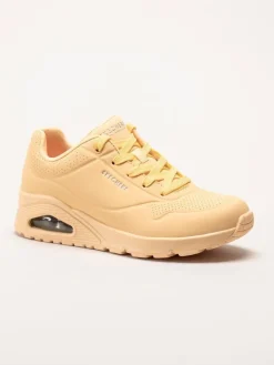 Skechers - Uno - Stand On Air - Gula sneakers i skinnimitation