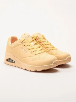 Skechers - Uno - Stand On Air - Gula sneakers i skinnimitation