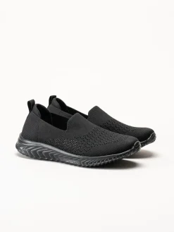 Soft Comfort - Turnpike - Svarta sneakers i stickad textil