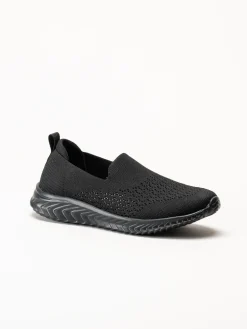 Soft Comfort - Turnpike - Svarta sneakers i stickad textil