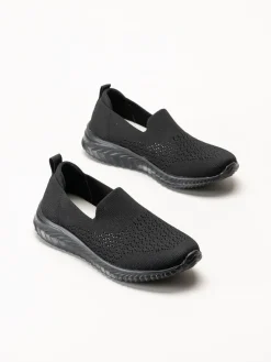 Soft Comfort - Turnpike - Svarta sneakers i stickad textil
