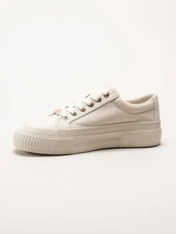 S.Oliver - Beige platåsneakers i textil