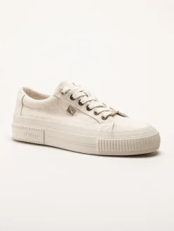 S.Oliver - Beige platåsneakers i textil