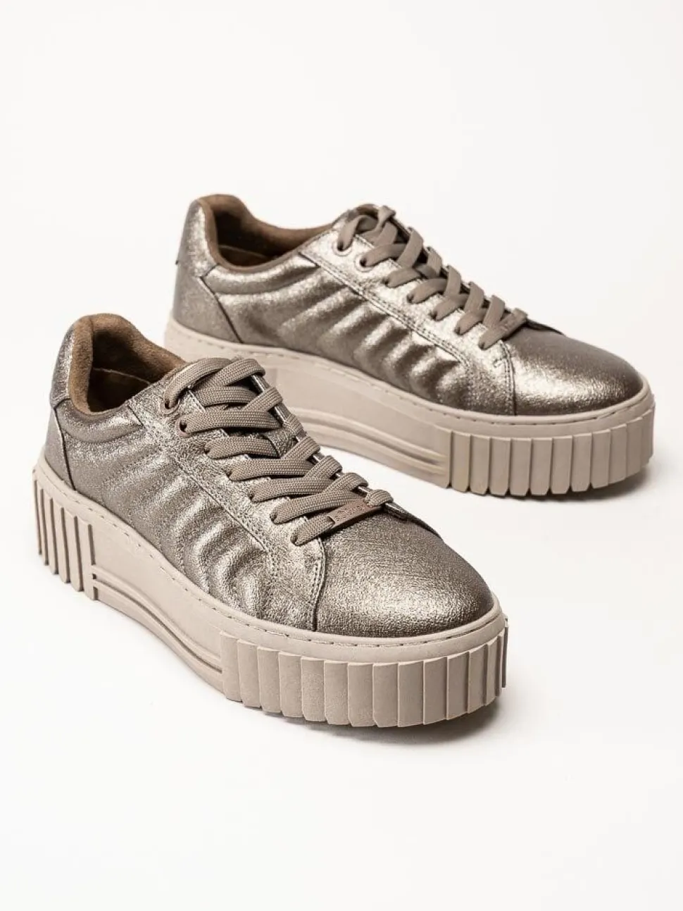 S.Oliver - Bronsfärgade platåsneakers