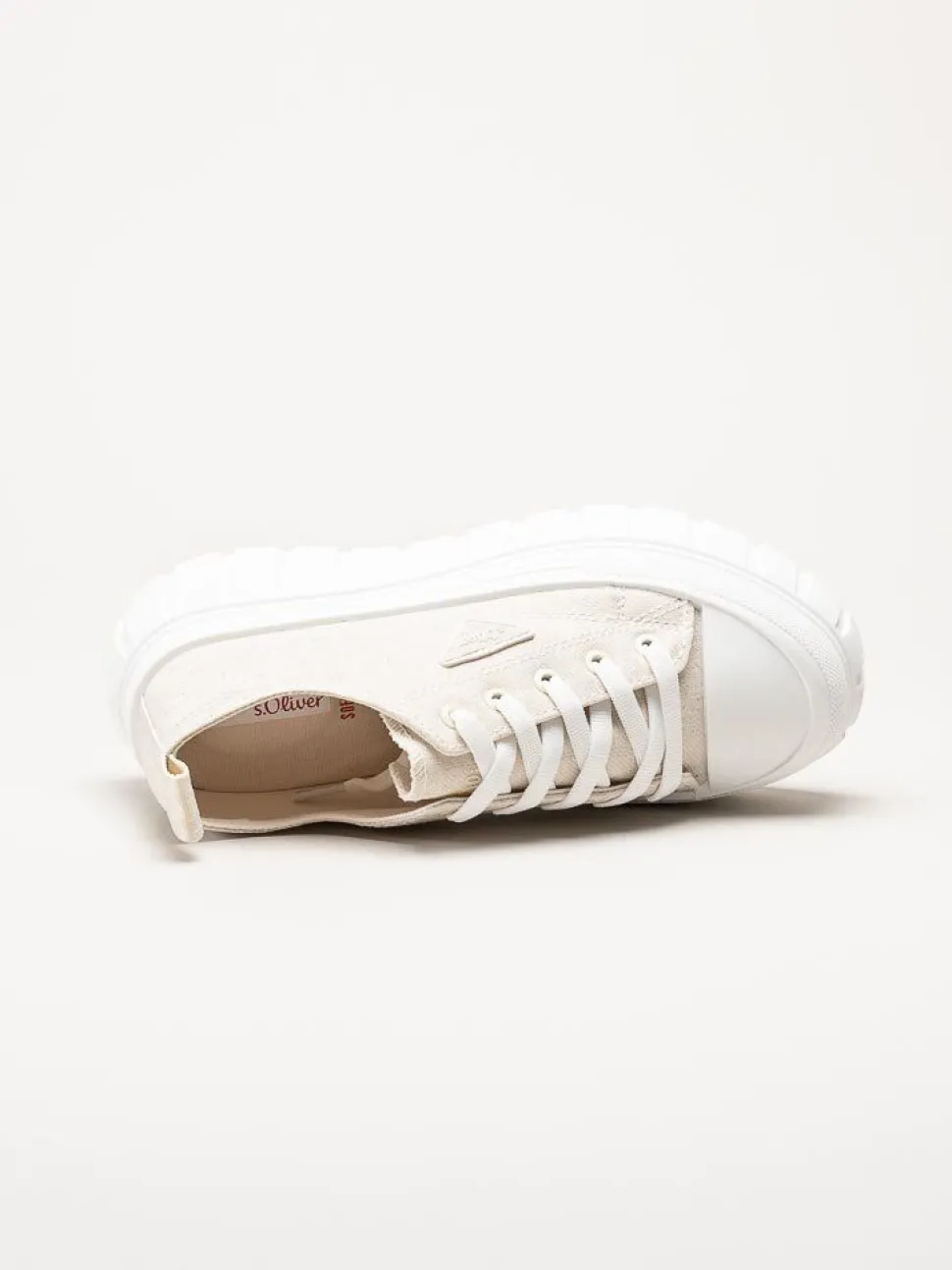 S.Oliver - Ljusbeige chunky sneakers i textil