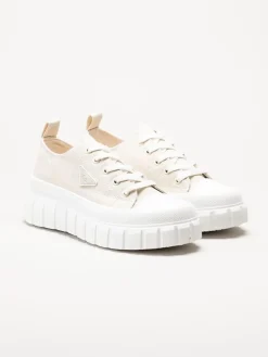 S.Oliver - Ljusbeige chunky sneakers i textil